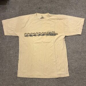 Vintage Newport Blue Beach Biker T Shirt Adult 2XL